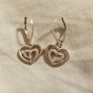 Heart diamond earrings
